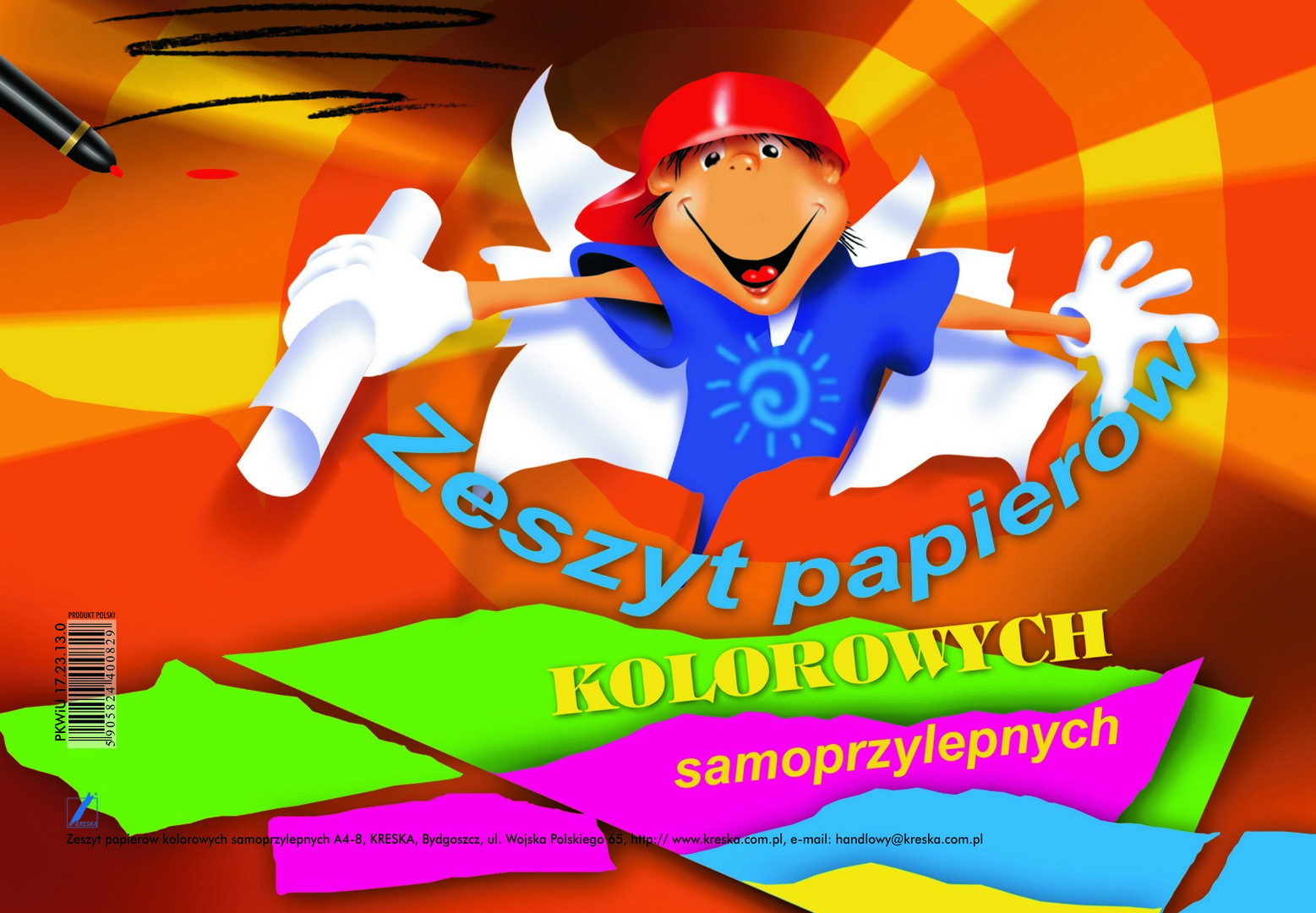 Zeszyt papierów kolorowych samoprzylepnych A4/8k. Kreska